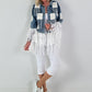 Boho Jeansjacke mit aufwendigen  Details - denim-weiss