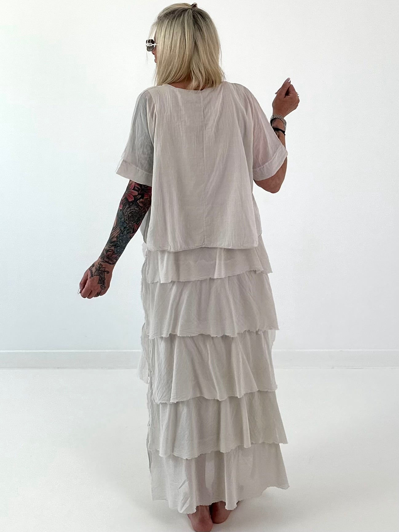 Kleid im Lagenlook - beige