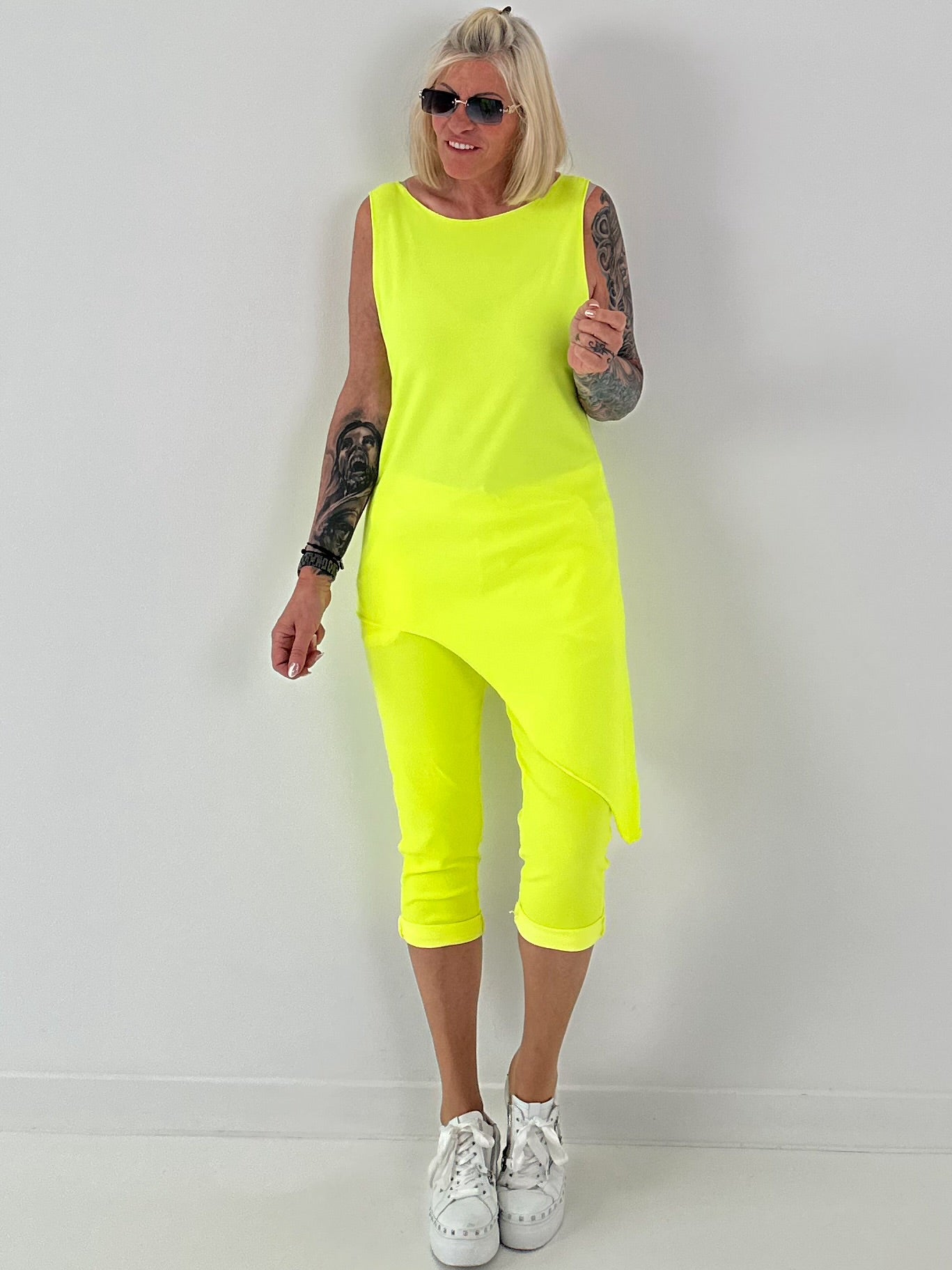 Long Top asymmetrisch - neongelb