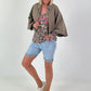 Sommer Crop-Jacke mit halben Arm - taupe
