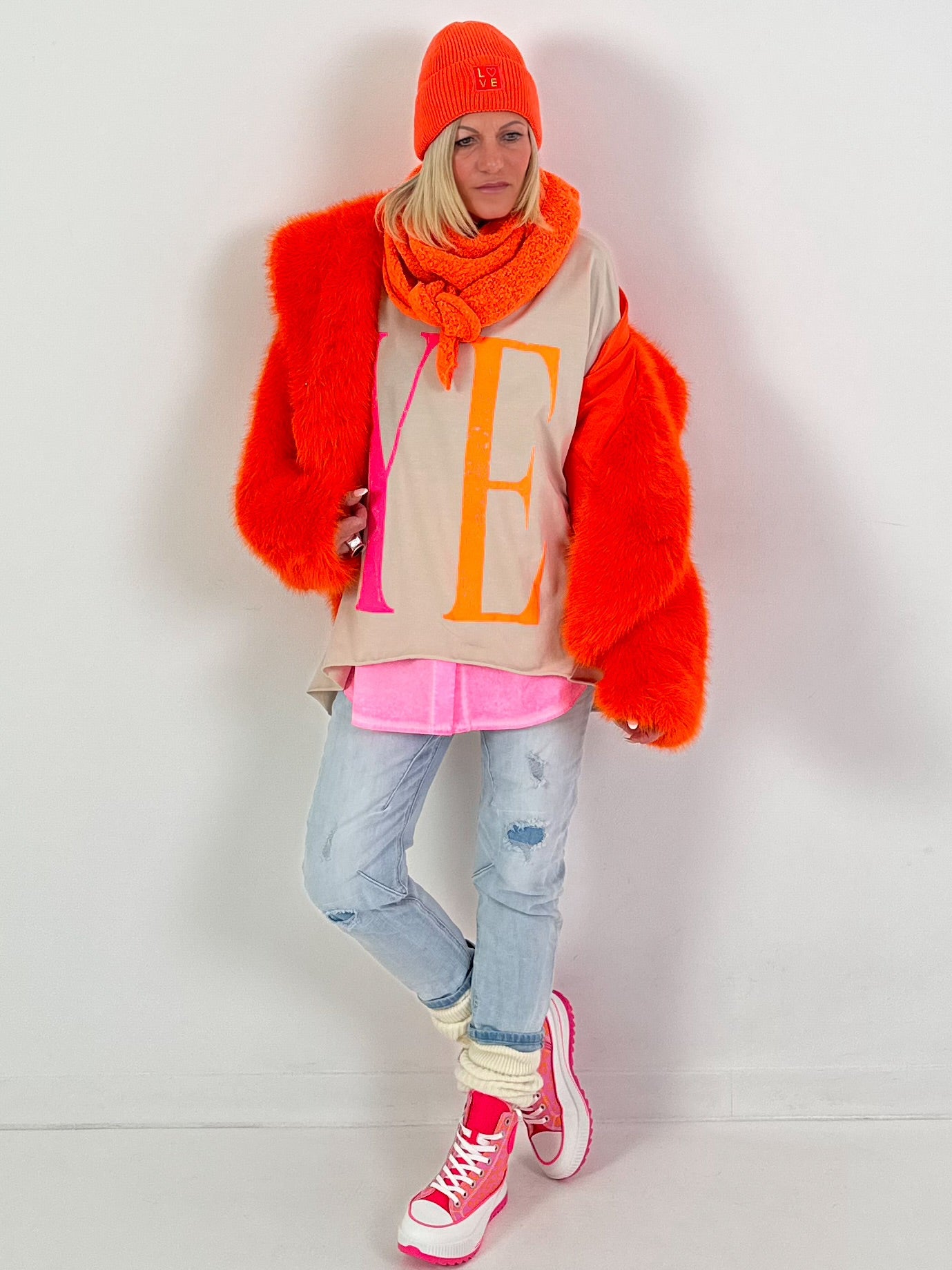 Sjaalmodel "Soft Snug" - Oranje