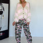 Cozy striped cardigan - beige-rose