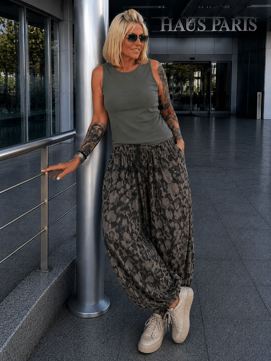 Ribbed Tank Top - anthracite