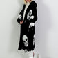 Oversized Strickmantel mit Kapuze Modell "Skull" - schwarz-weiss ( lieferbar ab ca. 13.12.25)