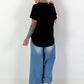 T-Shirt with Rhinestone Heart - black