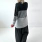 Long pullover model "Block Spark" - grey-multicoloured
