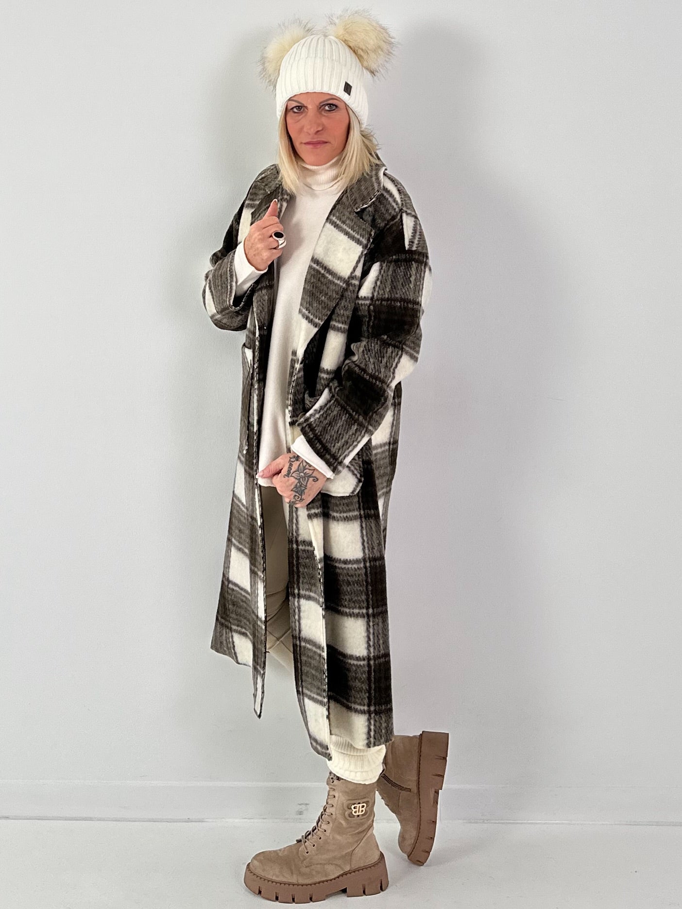 Karierter Mantel Modell "Heritage Check" - oliv-mehrfarbig