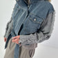 Jeansjacke mit Strickärmeln - denim-grau