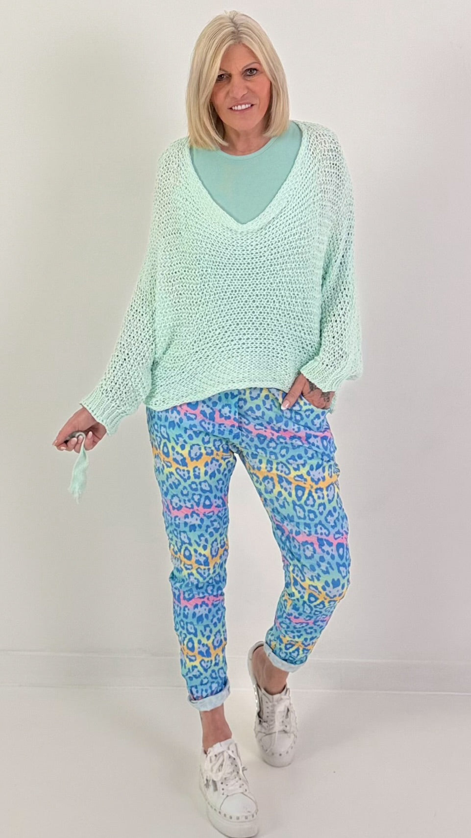 Häkelpulli 2 Looks - mint