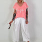 T-shirt with statement print - coral