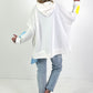 Oversized hoodie met liefdesmotief - wit