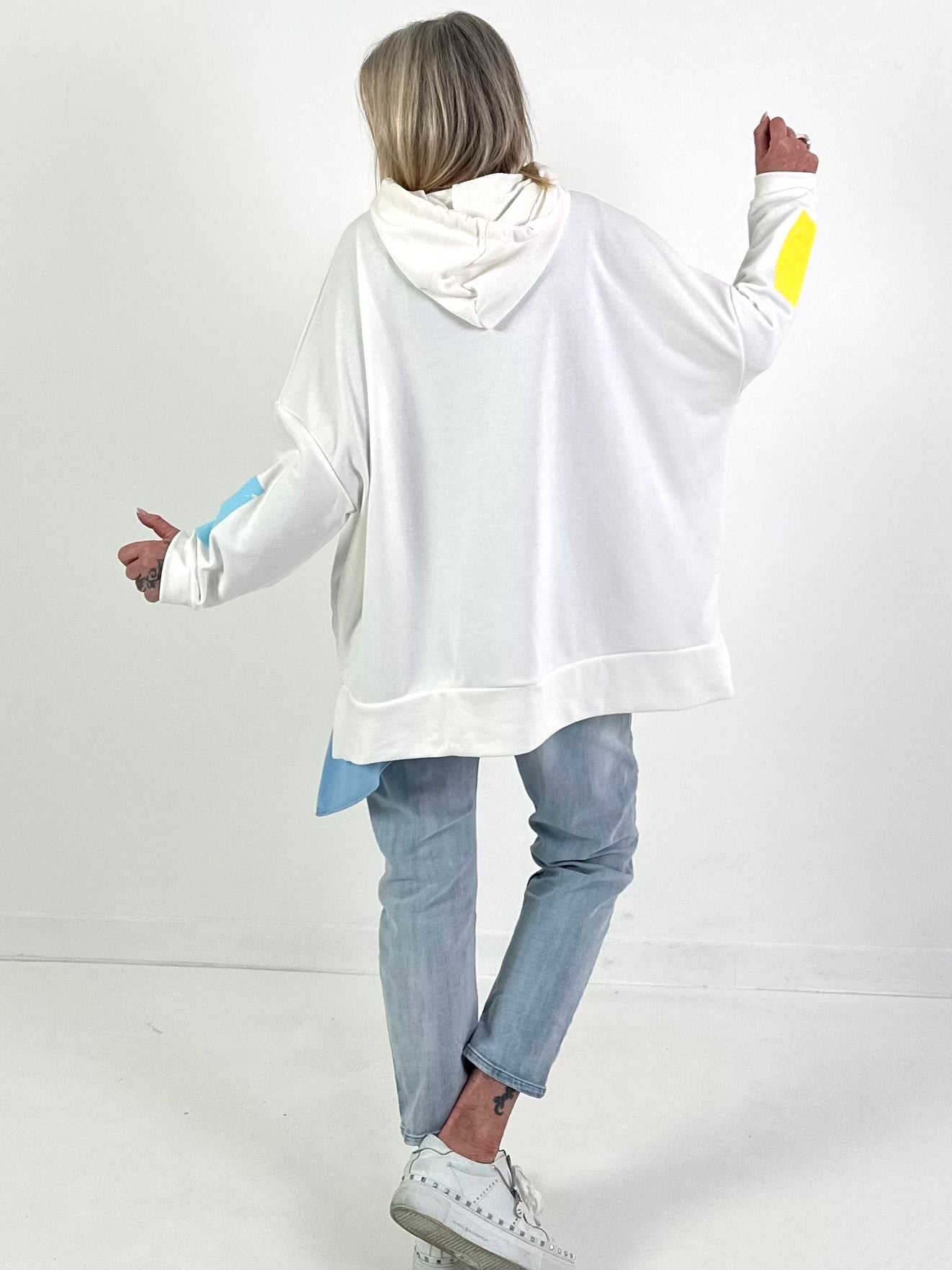 Oversized hoodie met liefdesmotief - wit