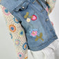 Denim jacket with crocheted sleeves - denim
