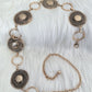 Chain belt with decorative metal ornaments - gold