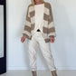 Strickjacke mit Blockstreifen - beige-taupe