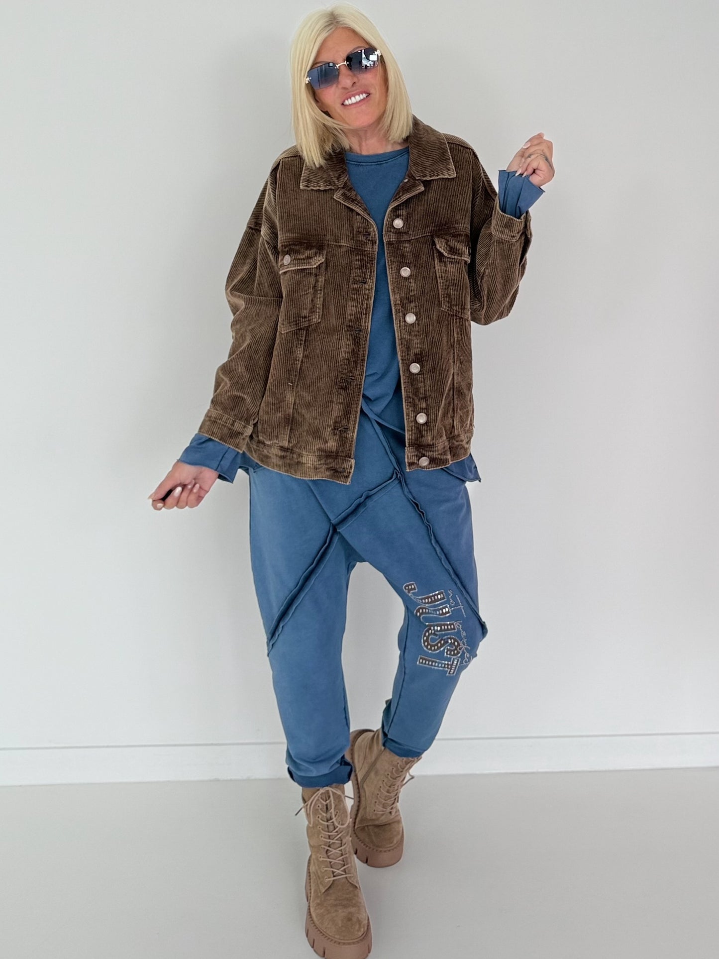 Oversized Kordjacke - schoko