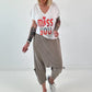 T-shirt with embroidered pearl lettering - white