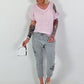 Linen Shirt with Cut-Out - Pink