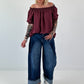 Carmen Tunika mit halben Arm  - berry