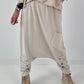 Haremhose mit Knopfdetails - beige