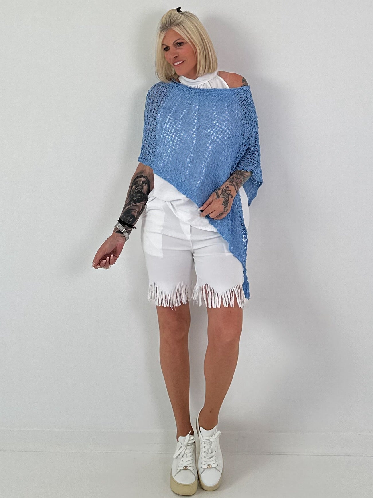 Sommerponcho - blau