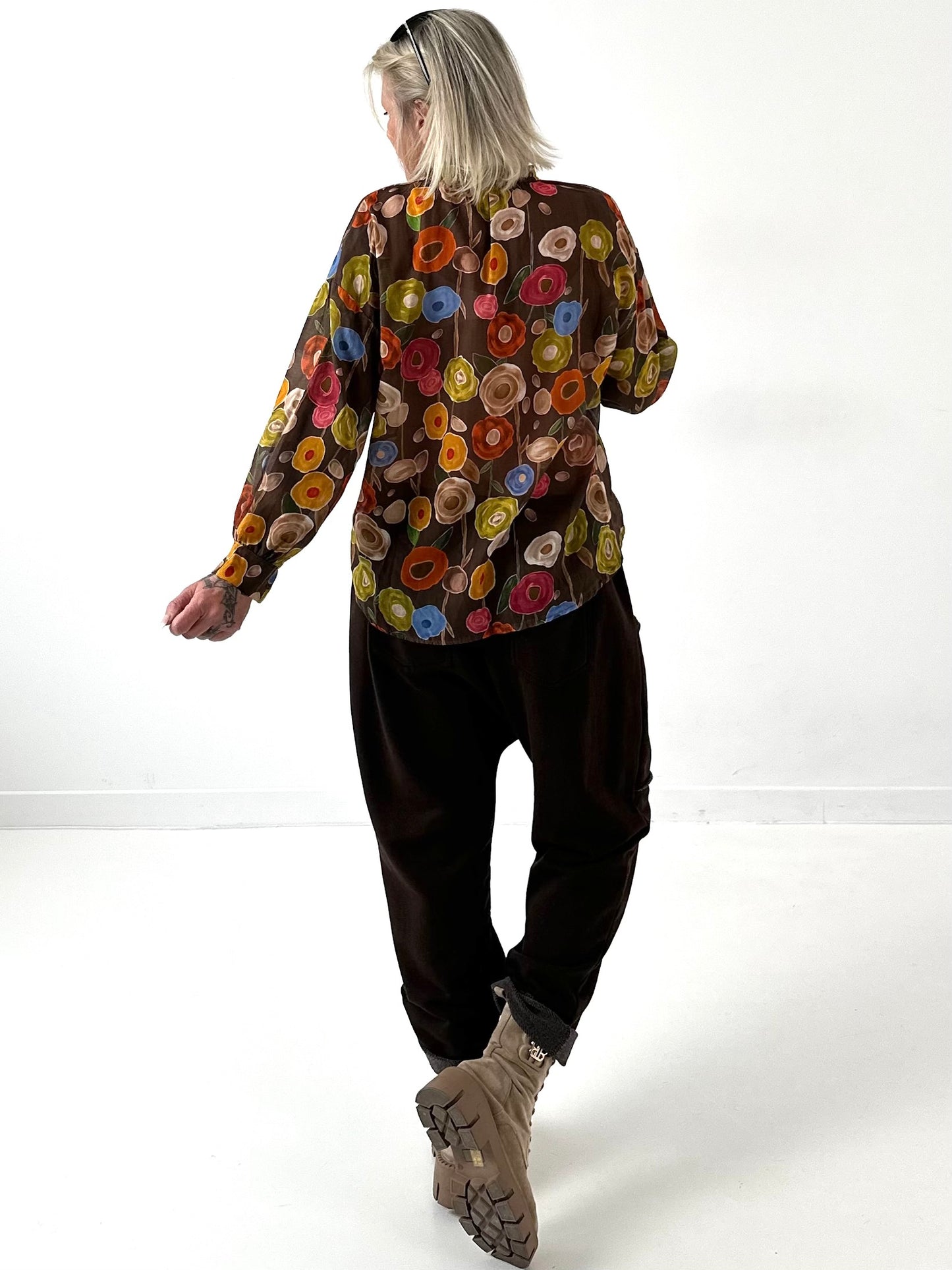 Tuniek model "Flower" - chocolade-veelkleurig