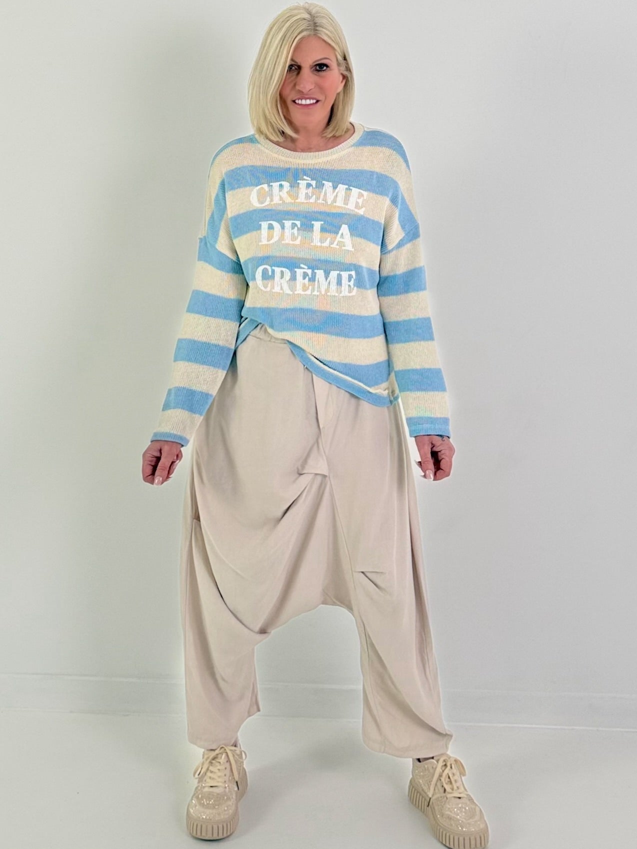 Pullover creme de la Creme - hellblau-creme