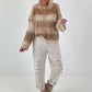 Grobstrickpullover mit Farbverlauf - beige-mehrfarbig
