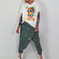 Oversized T-shirt with front print - white