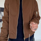 Bomberjacke mit gerafften Ärmeln - schoko