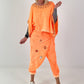Poncho Shirt mit Leo Print - neonorange