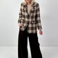 Geruit wollen blazer, model "Royal Check" - chocolade-veelkleurig