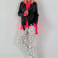 Stylish biker jacket in leather look - black