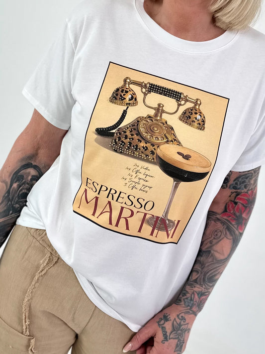 T-Shirt Espresso - weiss
