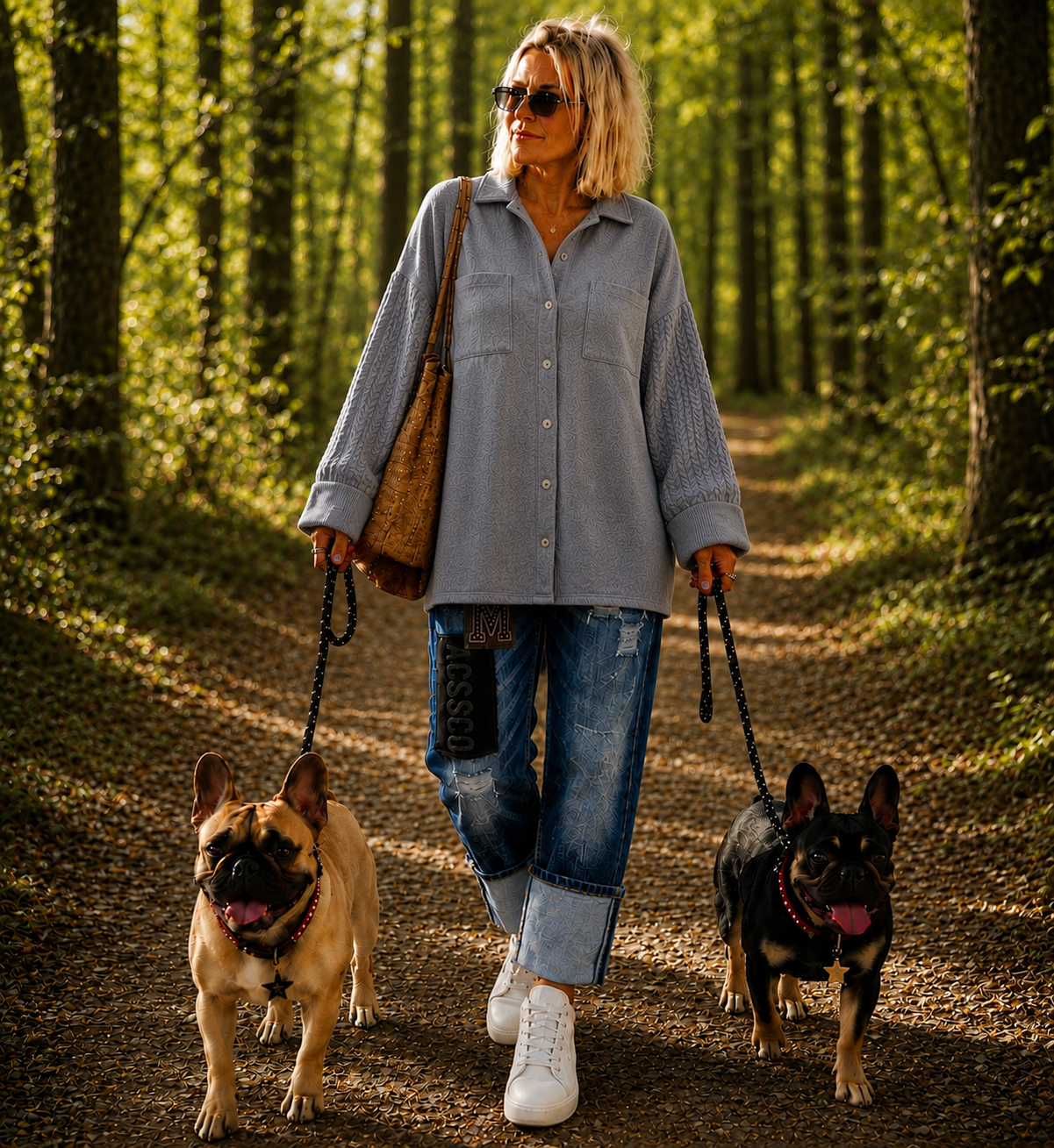 Lässiges Wildleder-Optik Hemd mit Strickarm - grau