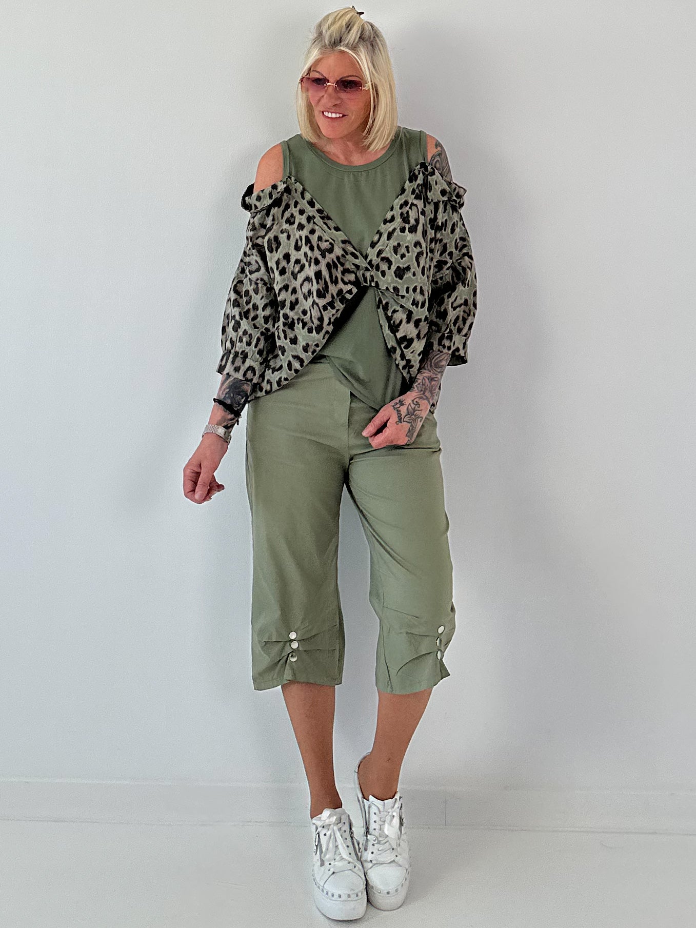 Tunika mit integrierten Top - Leo khaki