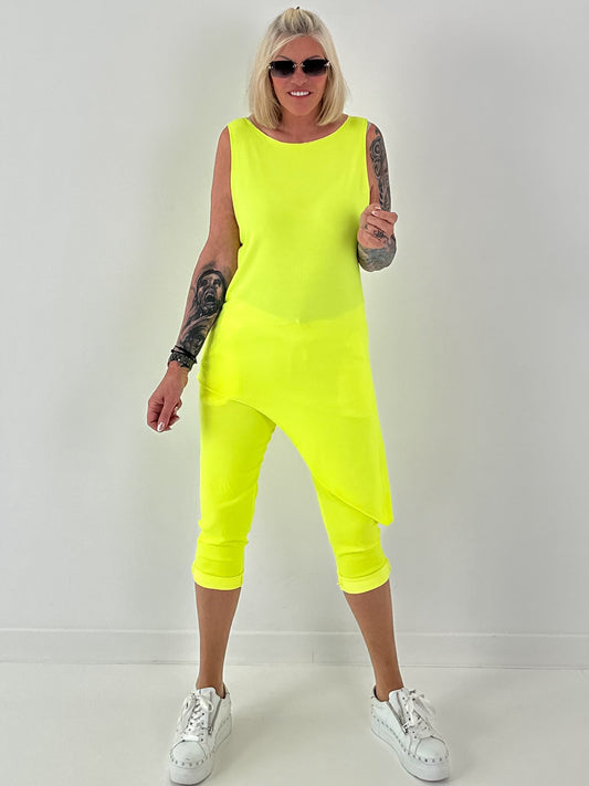 Long Top asymmetrisch - neongelb
