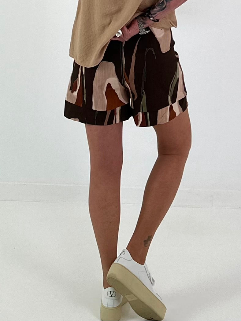Shorts mit Muster -  schoko mehrfarbig