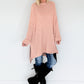 Long Strickpullover - rosa