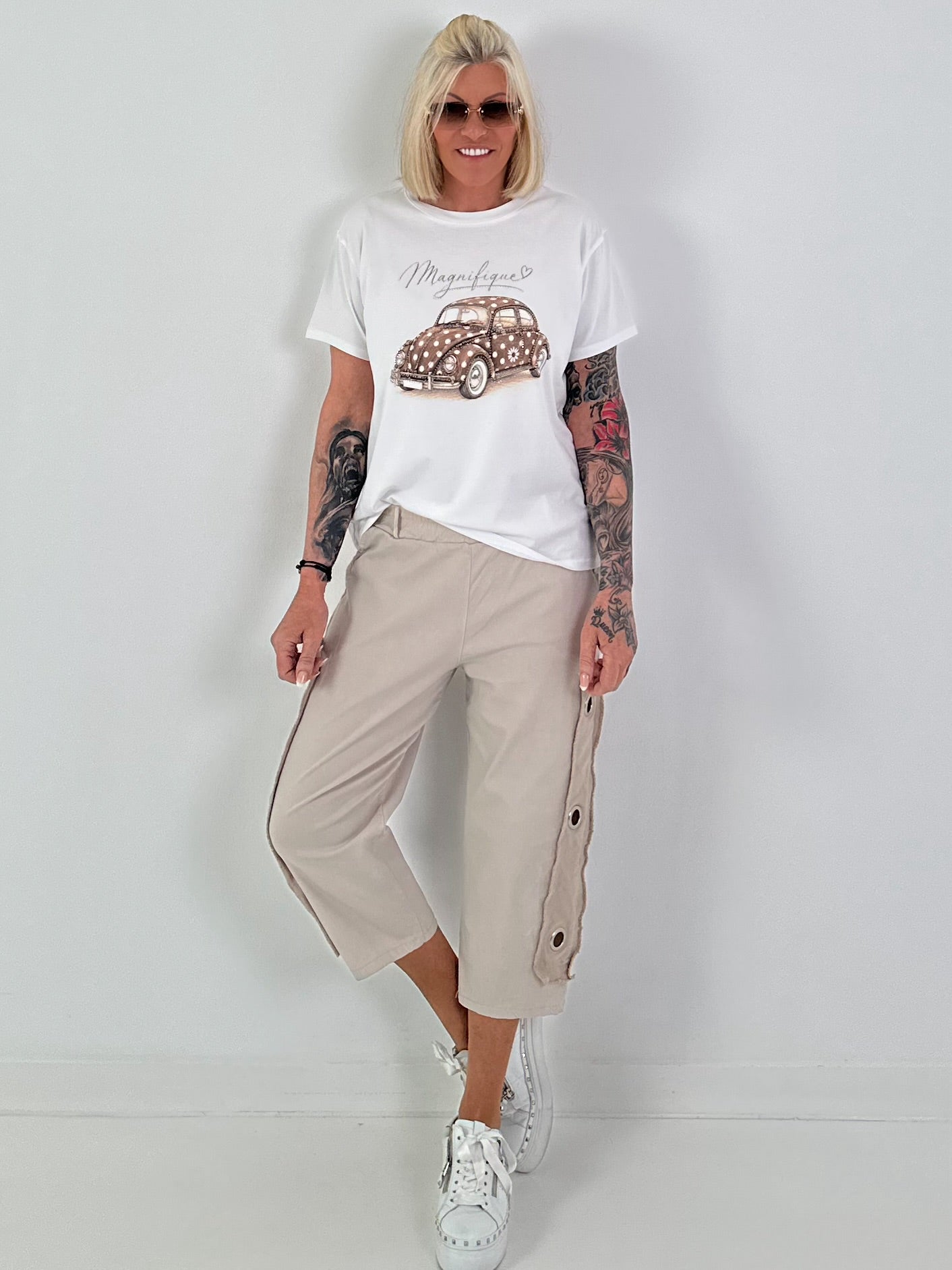 T-Shirt Magnifique - weiss-beige