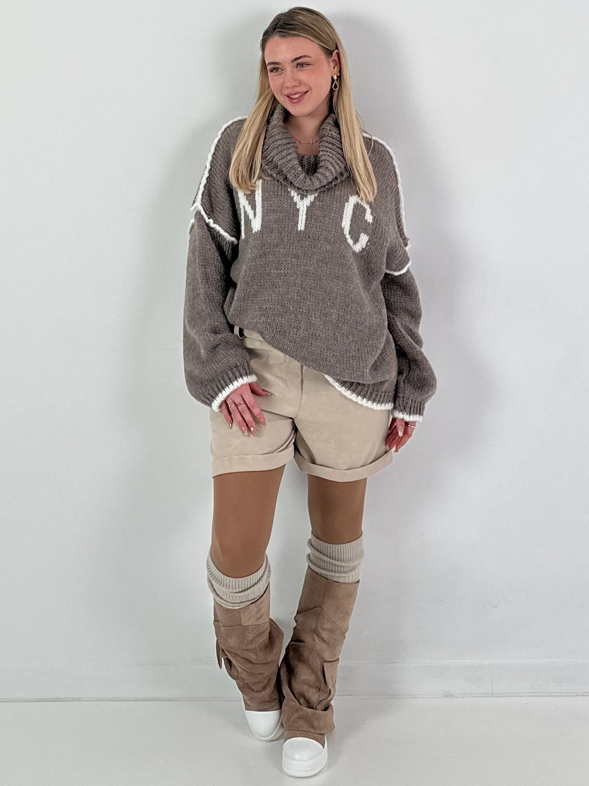 Trui model "Cozy City Chic" - taupe