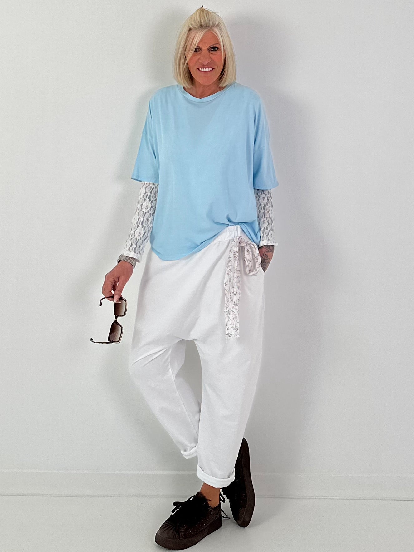 Crew Neck T-Shirt - light blue
