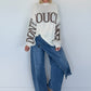 Oversized Strickpullover Dont Touch Me - ecru-taupe