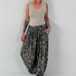 Leichte Pumphose mit stylischem Print  - anthrazit - mehrfarbig