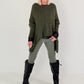 Soft Oversized Chunky Knit Sweater - Olive