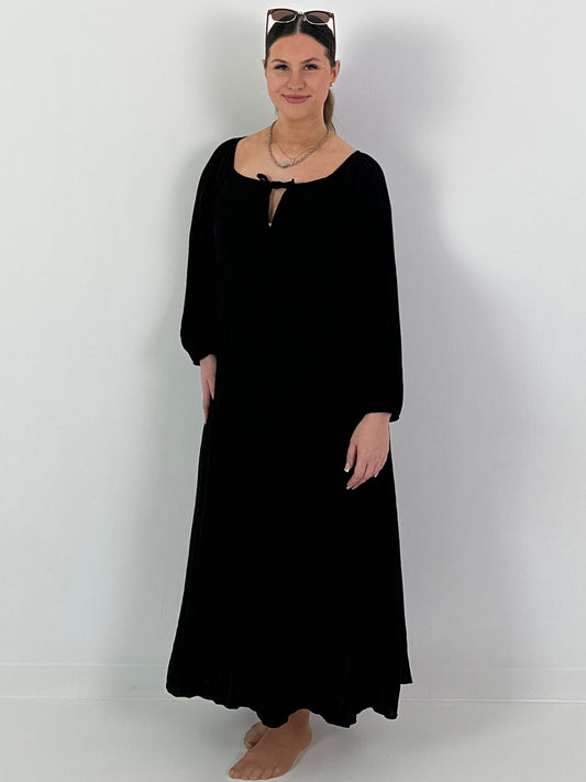 Plissee Kleid - schwarz