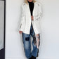 Stylischer Blazer mit Reißverschlüssen - weiss