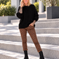 Oversized Pullover mit Grobstrickärmeln - schwarz