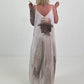 Long dress with a printed design and side pockets - beige-multicoloured