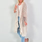Lace coat in a material mix - beige